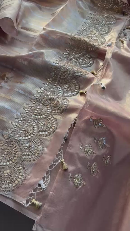 Gotta Patti Zardozi And Pearl On Tissue Banarasi Silk · 60 Artisan Hours of work · The Zari Edit