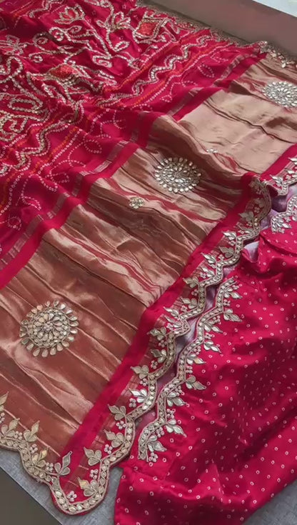 Zardozi Elephant Border On Gajji Silk Lakdi Patta · 36 Artisan Hours of work · The Royal Edit