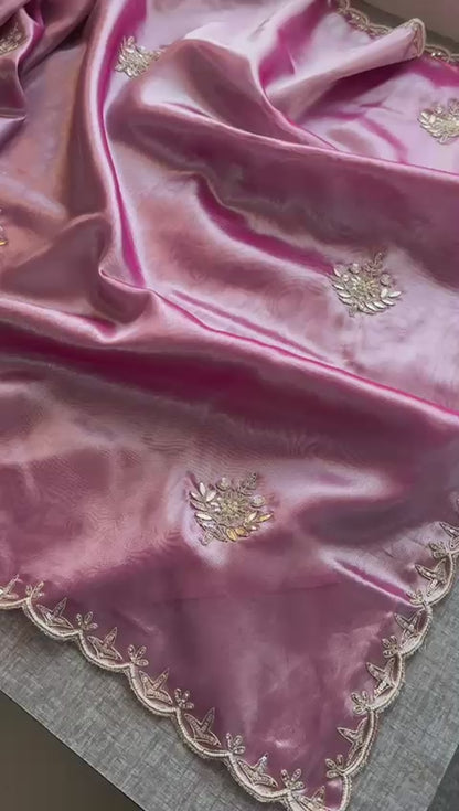 Zardozi And Gotta Patti On Pure Tissue Handloom Silk · 56 Artisan Hours of work · The Zari Edit