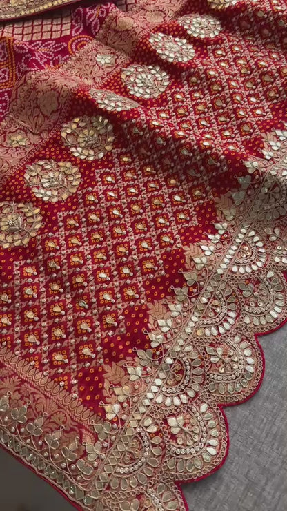 Zardozi Gotta Patti And Pearl On Khaddi Georgette Banarasi · 56 Artisan Hours of work · The Royal Edit