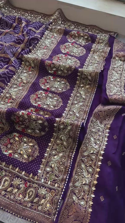 Zardozi Pearl And Kutdana On Munga Silk Banarasi · 56 Artisan Hours of work · The Nazakat Edit