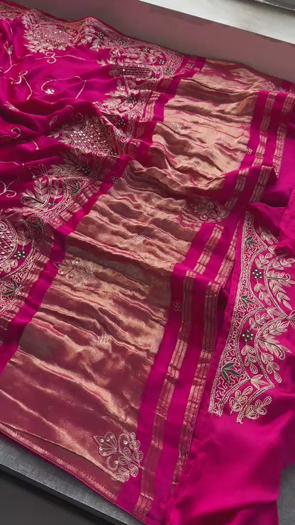 Zardozi Pearl And Kutdana On Gajji Silk · 48 Artisan Hours of work · The Virasat Edit