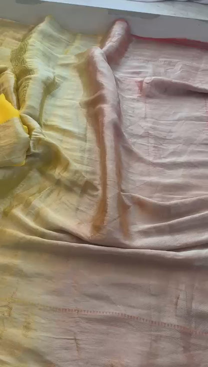 Zari Golden Weaving On Khaddi Georgette Banarasi · 20 Artisan Hours of work · The Zari Edit