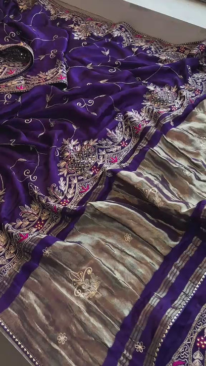 Zardozi Pearl And Kutdana On Gajji Silk · 48 Artisan Hours of work · The Virasat Edit