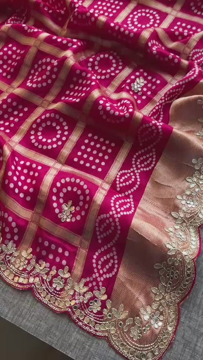 Zardozi And Gotta Patti On Pure Munga Silk Banarasi · 56 Artisan Hours of work · The Mehfil Edit