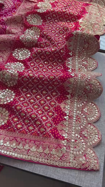 Zardozi Gotta Patti And Pearl On Khaddi Georgette Banarasi · 56 Artisan Hours of work · The Royal Edit