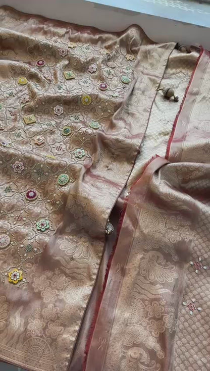 Zardozi And Stone On Pure Munga Silk Banarasi · 64 Artisan Hours of work · The Noor Edit