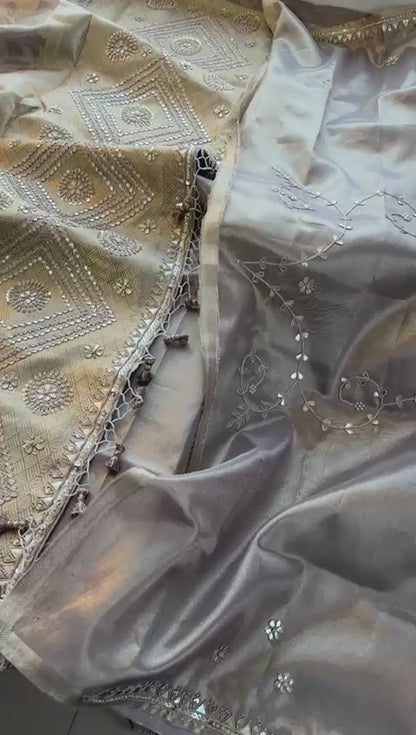 Zardozi And Pearl On Pure Tissue Silk Banarasi · 56 Artisan Hours of work · The Royal Edit