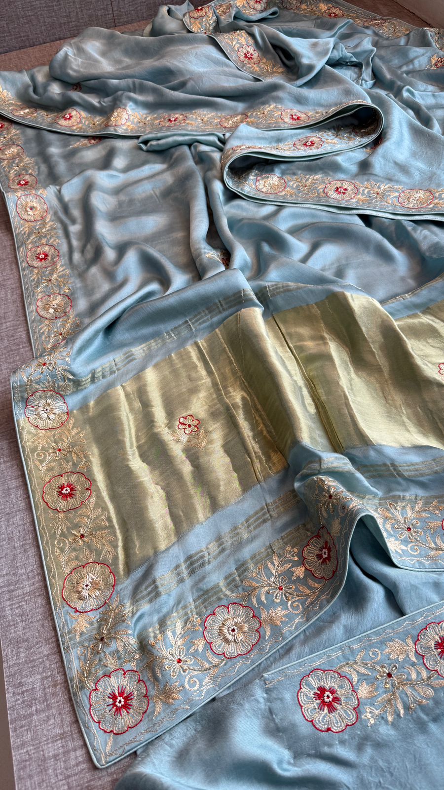 Zardozi And Resham On Gajji Silk Lakdi Patta · 44 Artisan Hours of work · The Shringar Edit