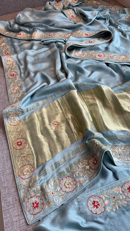 Zardozi And Resham On Gajji Silk Lakdi Patta · 44 Artisan Hours of work · The Shringar Edit