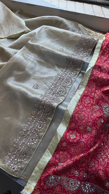 Gotta Patti And Zardozi On Pure Tissue Silk Banarasi · 56 Artisan Hours of work · The Royal Edit