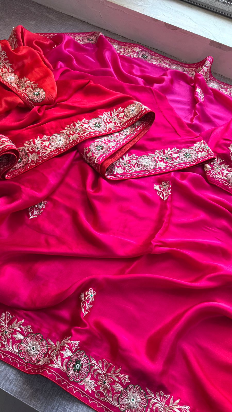 Zardozi And Resham On Gajji Silk Lakdi Patta · 44 Artisan Hours of work · The Shringar Edit
