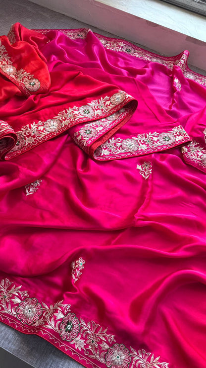 Zardozi And Resham On Gajji Silk Lakdi Patta · 44 Artisan Hours of work · The Shringar Edit