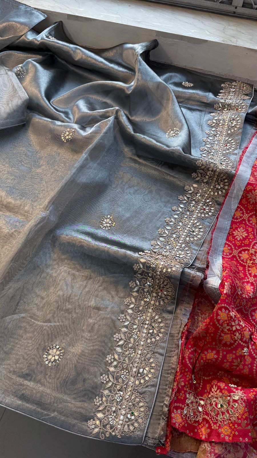 Gotta Patti And Zardozi On Pure Tissue Silk Banarasi · 56 Artisan Hours of work · The Royal Edit