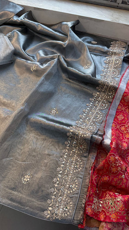 Gotta Patti And Zardozi On Pure Tissue Silk Banarasi · 56 Artisan Hours of work · The Royal Edit