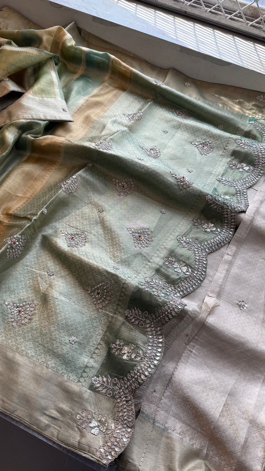 Gotta Patti And Zardozi On Pure Tissue Silk Banarasi · 56 Artisan Hours of work · The Royal Edit