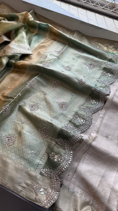 Gotta Patti And Zardozi On Pure Tissue Silk Banarasi · 56 Artisan Hours of work · The Royal Edit