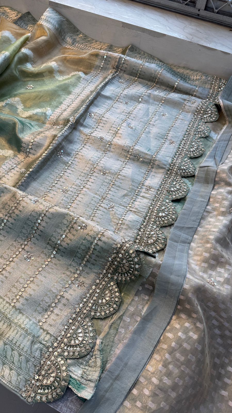 Gotta Patti And Zardozi On Pure Tissue Silk Banarasi · 56 Artisan Hours of work · The Royal Edit