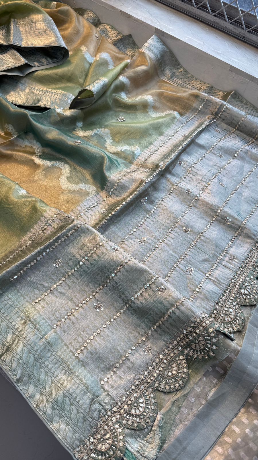 Gotta Patti And Zardozi On Pure Tissue Silk Banarasi · 56 Artisan Hours of work · The Royal Edit