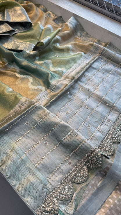 Gotta Patti And Zardozi On Pure Tissue Silk Banarasi · 56 Artisan Hours of work · The Royal Edit