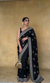 Swarovski Crystal Embellishment On Pure Satin Silk · 80 Artisan Hours of work · The Sunehri Edit