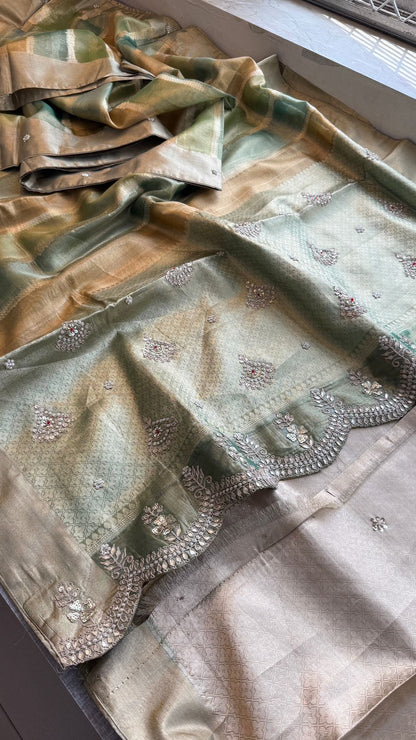 Gotta Patti And Zardozi On Pure Tissue Silk Banarasi · 56 Artisan Hours of work · The Royal Edit