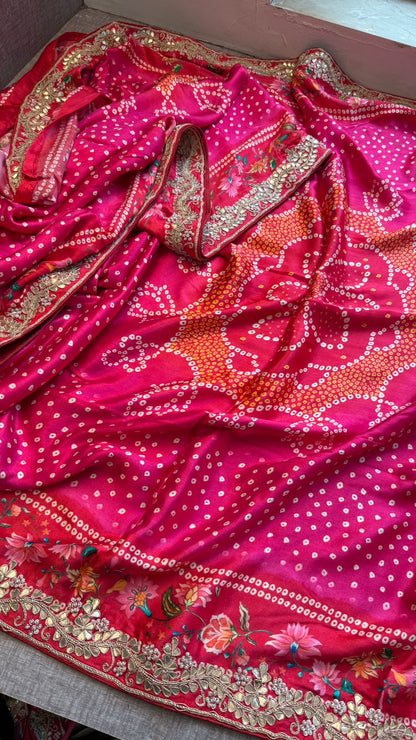 Gotta Patti And Zardozi On Gajji Silk Lakdi Patta Digital Print · 36 Artisan Hours of work · The Zari Edit