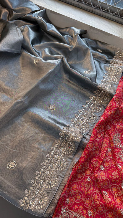 Gotta Patti And Zardozi On Pure Tissue Silk Banarasi · 56 Artisan Hours of work · The Royal Edit