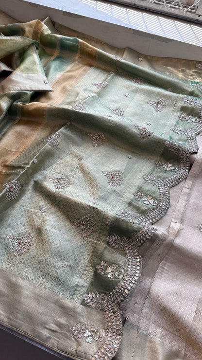 Gotta Patti And Zardozi On Pure Tissue Silk Banarasi · 56 Artisan Hours of work · The Royal Edit
