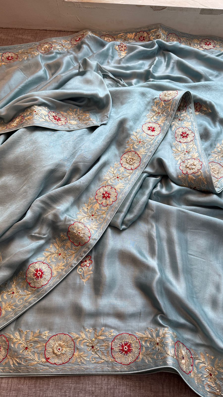 Zardozi And Resham On Gajji Silk Lakdi Patta · 44 Artisan Hours of work · The Shringar Edit