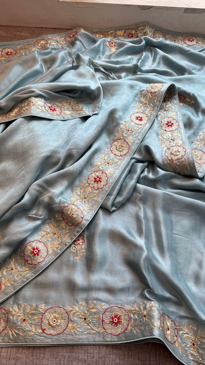 Zardozi And Resham On Gajji Silk Lakdi Patta · 44 Artisan Hours of work · The Shringar Edit