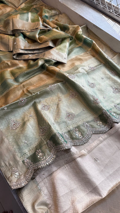 Gotta Patti And Zardozi On Pure Tissue Silk Banarasi · 56 Artisan Hours of work · The Royal Edit