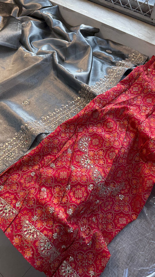 Gotta Patti And Zardozi On Pure Tissue Silk Banarasi · 56 Artisan Hours of work · The Royal Edit