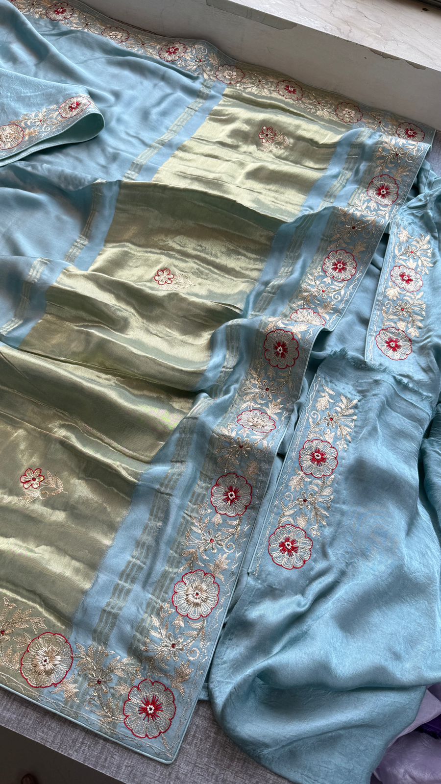 Zardozi And Resham On Gajji Silk Lakdi Patta · 44 Artisan Hours of work · The Shringar Edit