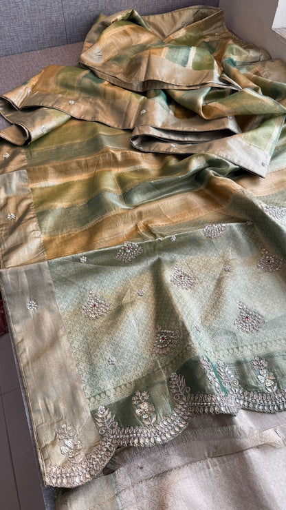 Gotta Patti And Zardozi On Pure Tissue Silk Banarasi · 56 Artisan Hours of work · The Royal Edit